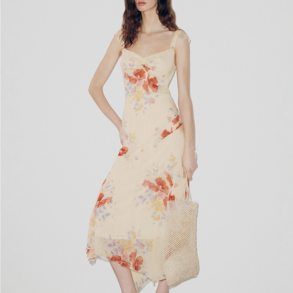 NWT Reformation Zea Floral Midi Dress Size 4